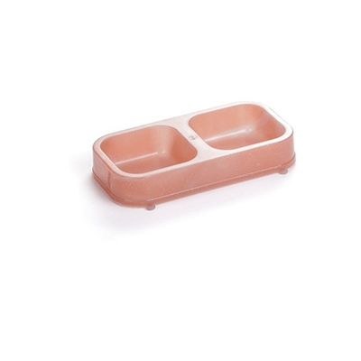 Comedero doble rectangular con brillos
